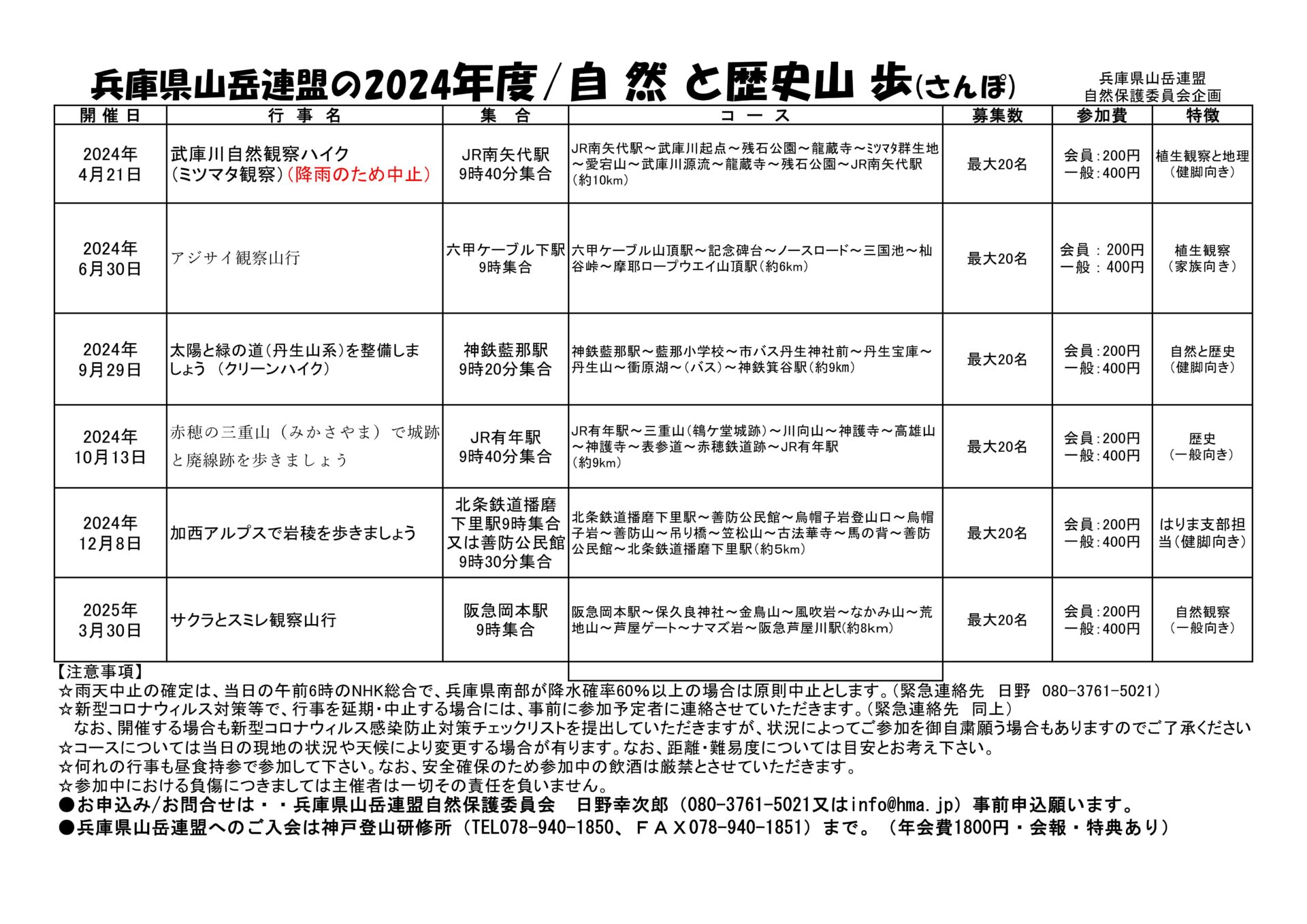年間行事予定